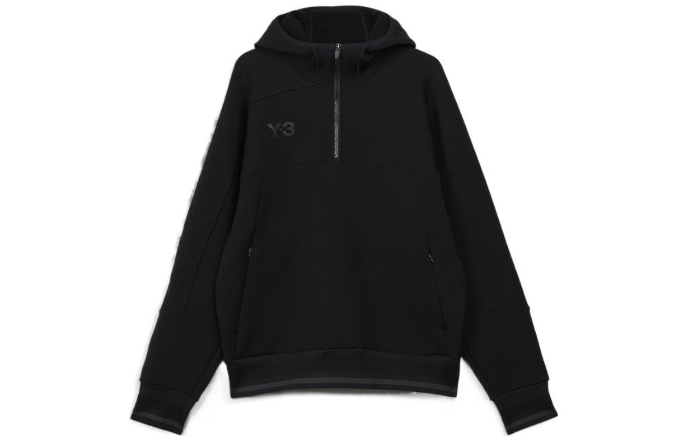 Order Y-3 FW22 Half-Zip Pullover Long Sleeve Sweatshirt Black Small Logo HM5037