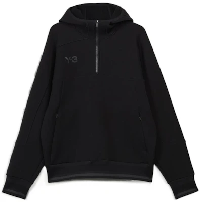 Y-3 FW22 Half-Zip Pullover Long Sleeve Sweatshirt Black Small Logo HM5037 Order Y-3 FW22 Half-Zip Pullover Long Sleeve Sweatshirt Black Small Logo HM5037
