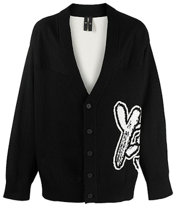 Y-3 FW22 로고 니트 가디건 블랙 유니섹스 긴팔 스웨터. H44809 Buy Y-3 FW22 로고 니트 가디건 블랙 유니섹스 긴팔 스웨터. H44809
