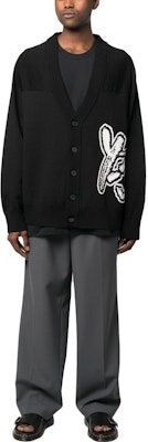 Y-3 FW22 로고 니트 가디건 블랙 유니섹스 긴팔 스웨터. H44809 Purchase Y-3 FW22 로고 니트 가디건 블랙 유니섹스 긴팔 스웨터. H44809