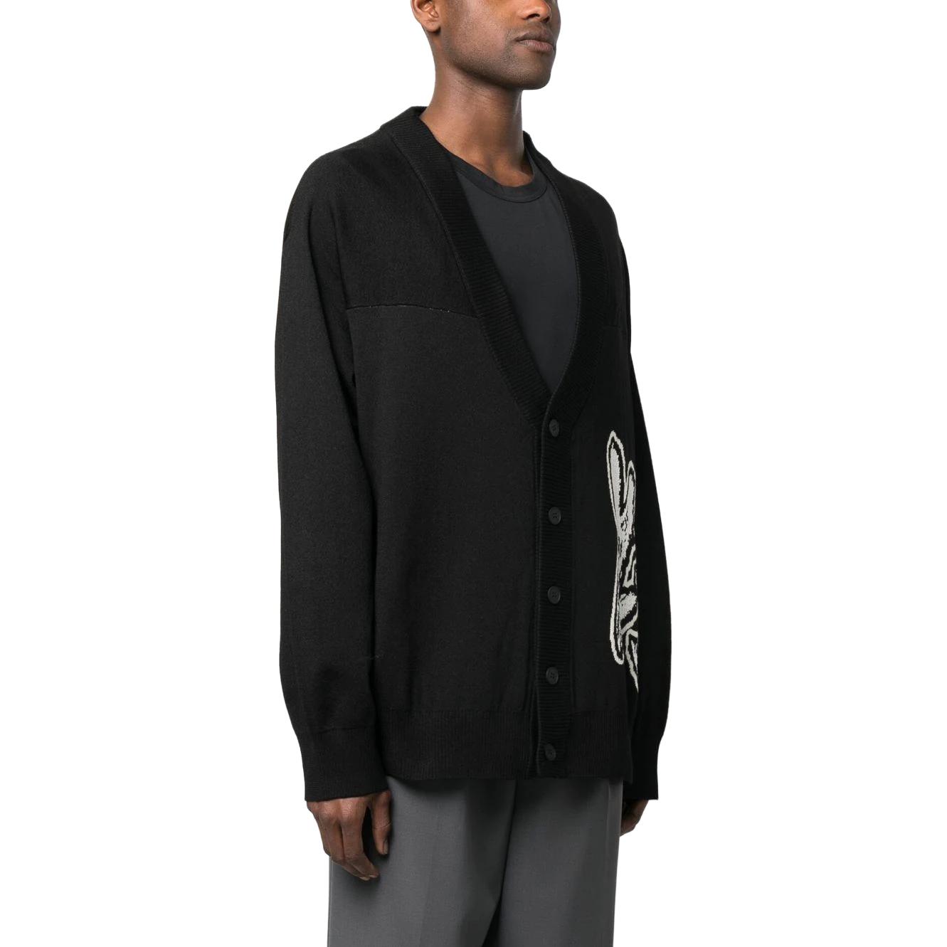 Details for Y-3 FW22 로고 니트 가디건 블랙 유니섹스 긴팔 스웨터. H44809