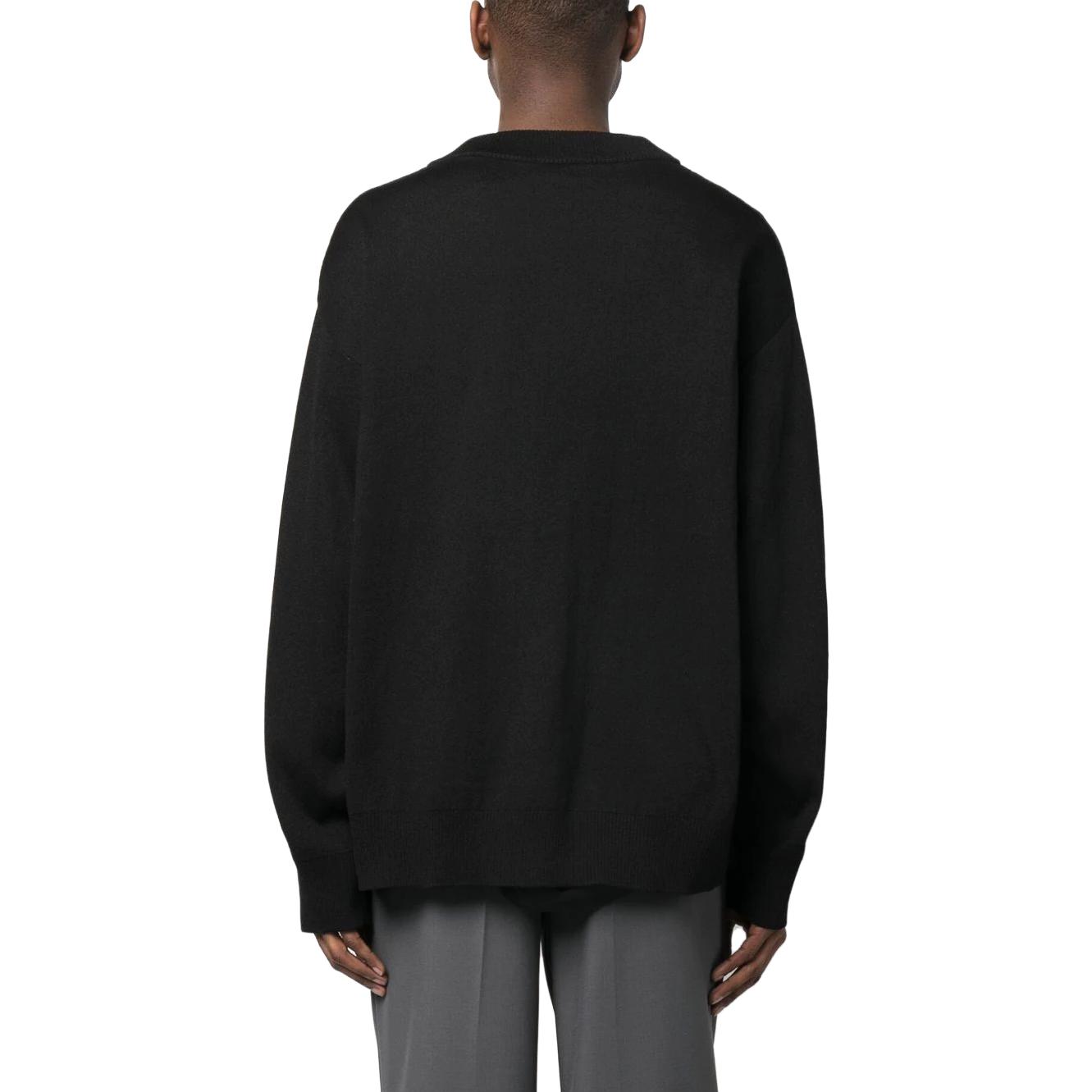 Sizing Y-3 FW22 로고 니트 가디건 블랙 유니섹스 긴팔 스웨터. H44809