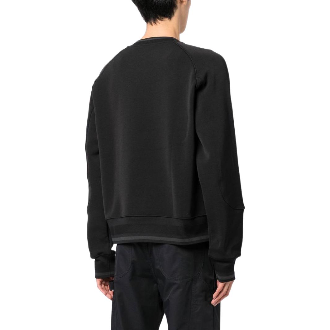 Shop Y-3 FW22 Logo Print Crewneck Pullover Sweatshirt Black HM5036