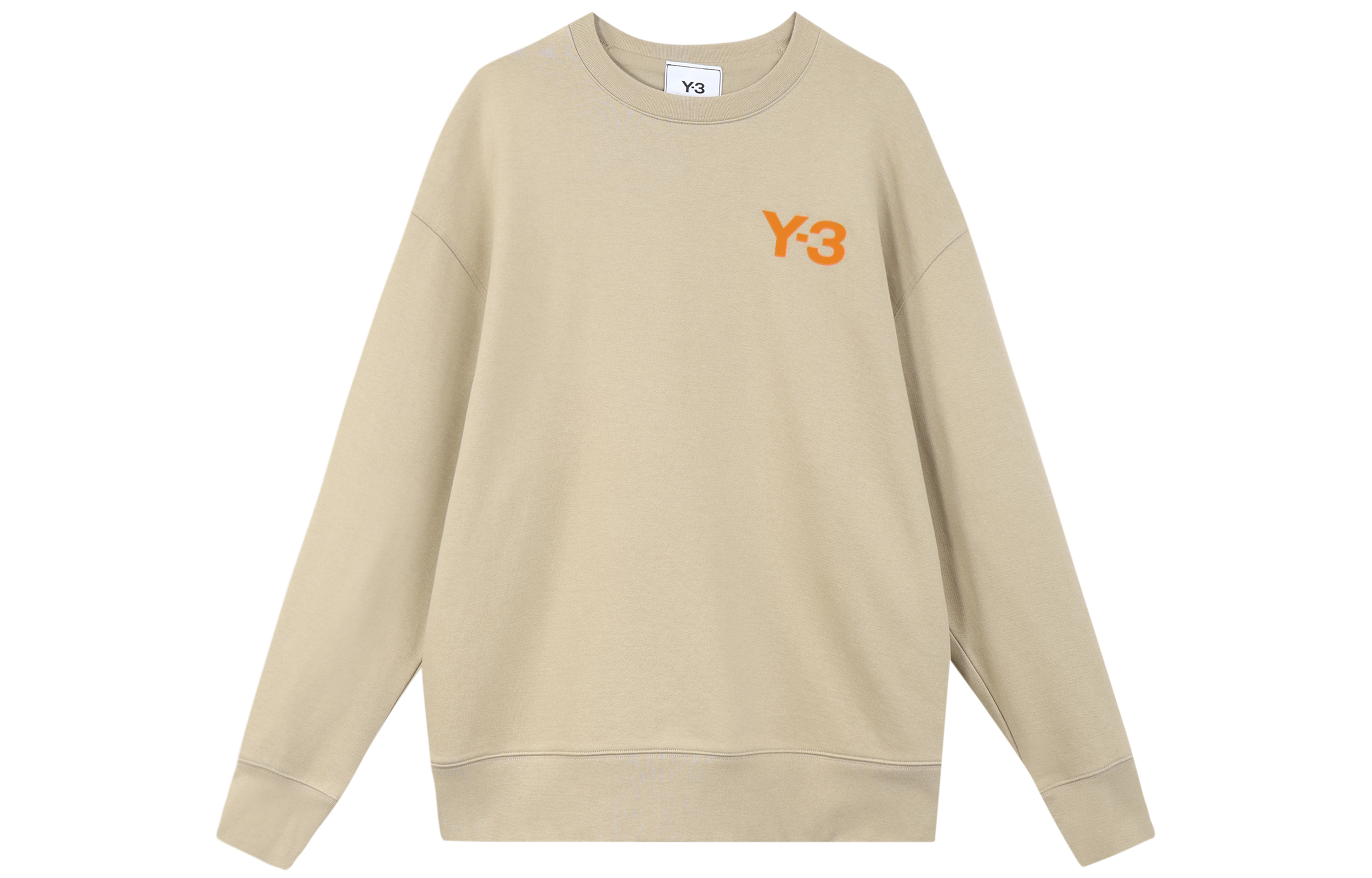 Order Y-3 2022秋冬款徽标印花卡其色圆领卫衣。 HT4496