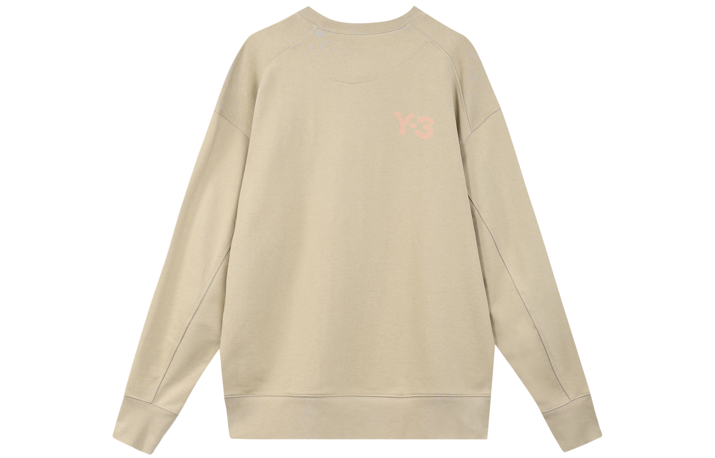 Lookbook Y-3 2022秋冬款徽标印花卡其色圆领卫衣。 HT4496