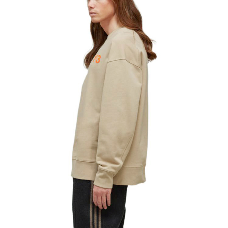 Details for Y-3 2022秋冬款徽标印花卡其色圆领卫衣。 HT4496