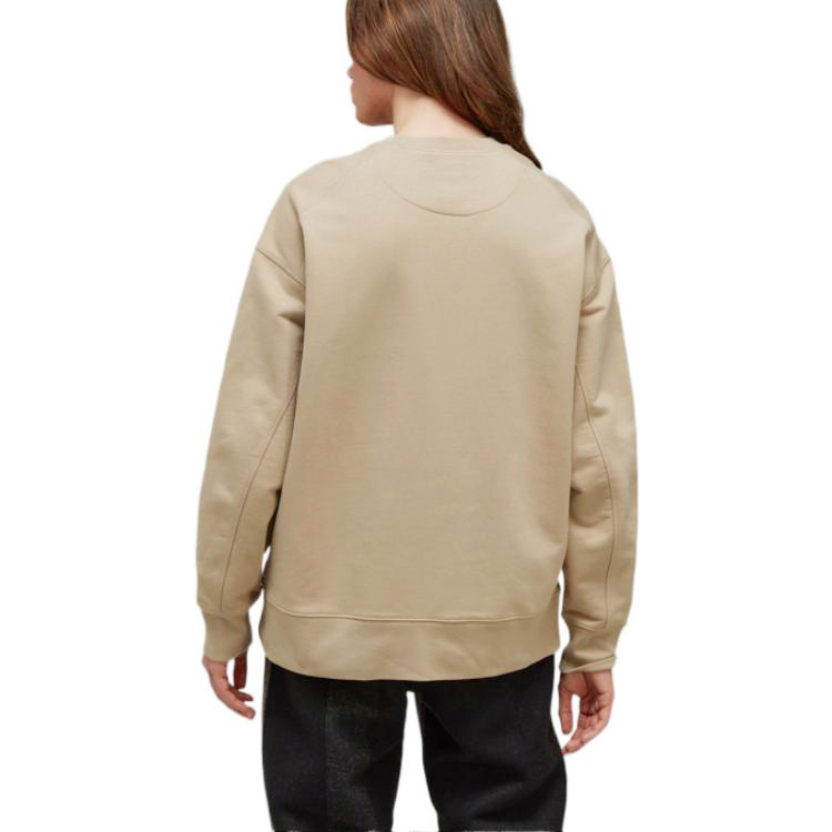 Sizing Y-3 2022秋冬款徽标印花卡其色圆领卫衣。 HT4496