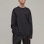 Shop Y-3 FW22 Oversized Black Crewneck Long Sleeve Unisex T-Shirt H44794