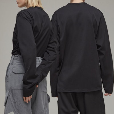 Y-3 FW22 Oversized Black Crewneck Long Sleeve Unisex T-Shirt H44794 Cheap Y-3 FW22 Oversized Black Crewneck Long Sleeve Unisex T-Shirt H44794