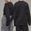 Cheap Y-3 FW22 Oversized Black Crewneck Long Sleeve Unisex T-Shirt H44794