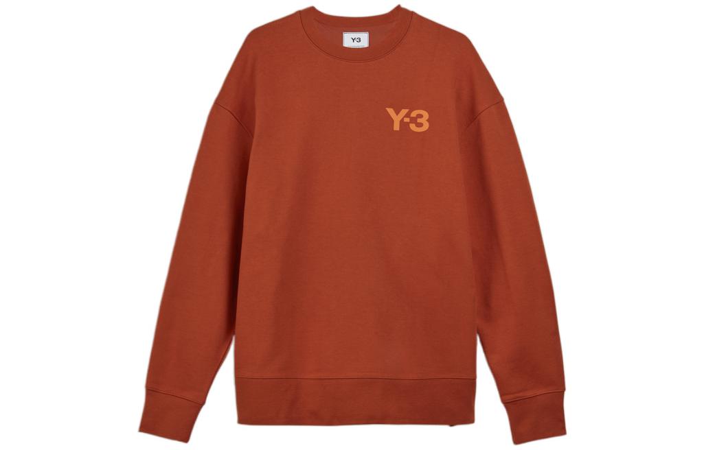 Y-3 FW22 Red Oversized Logo Ribbed Crewneck Pullover Sweatshirt Men HT4494