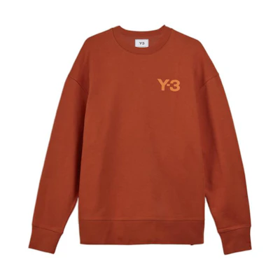 Y-3 FW22 Red Oversized Logo Ribbed Crewneck Pullover Sweatshirt Men HT4494