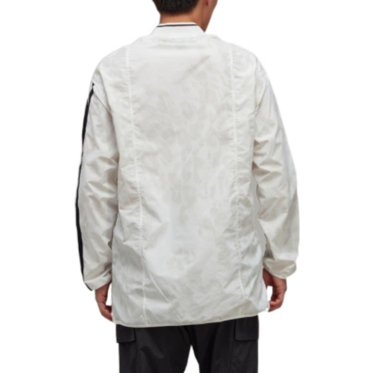 Shop Y-3 FW22 Small Logo V-Neck Striped Long Sleeve T-Shirt White Men’s HS9876