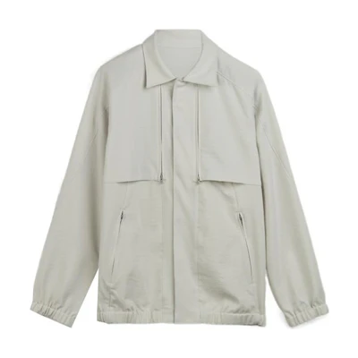 Y-3 FW22 Solid Color Collar Jacket Men’s Light Grey IA1661