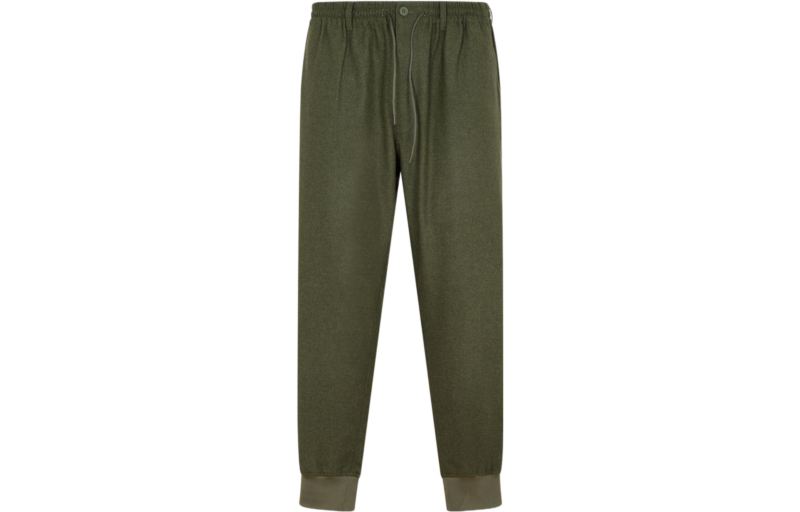 Y-3 FW22 Solid Color Drawstring Jogger Pants Green HT4475