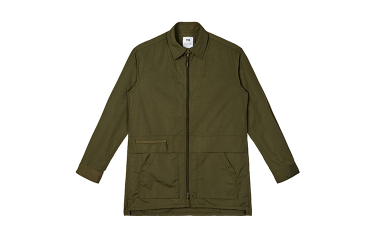 Y-3 FW22 Solid Color Zip-Up Jacket Green HT4484