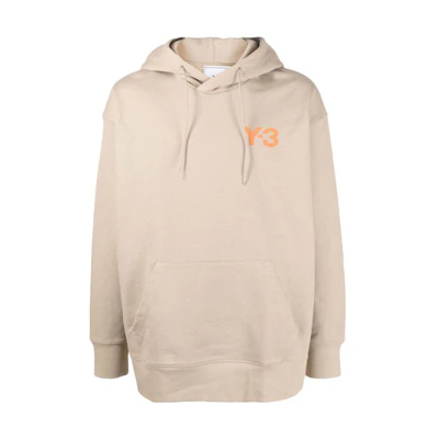 Y-3 FW22 Solid Logo Print Drawstring Pullover Hoodie White HT4499