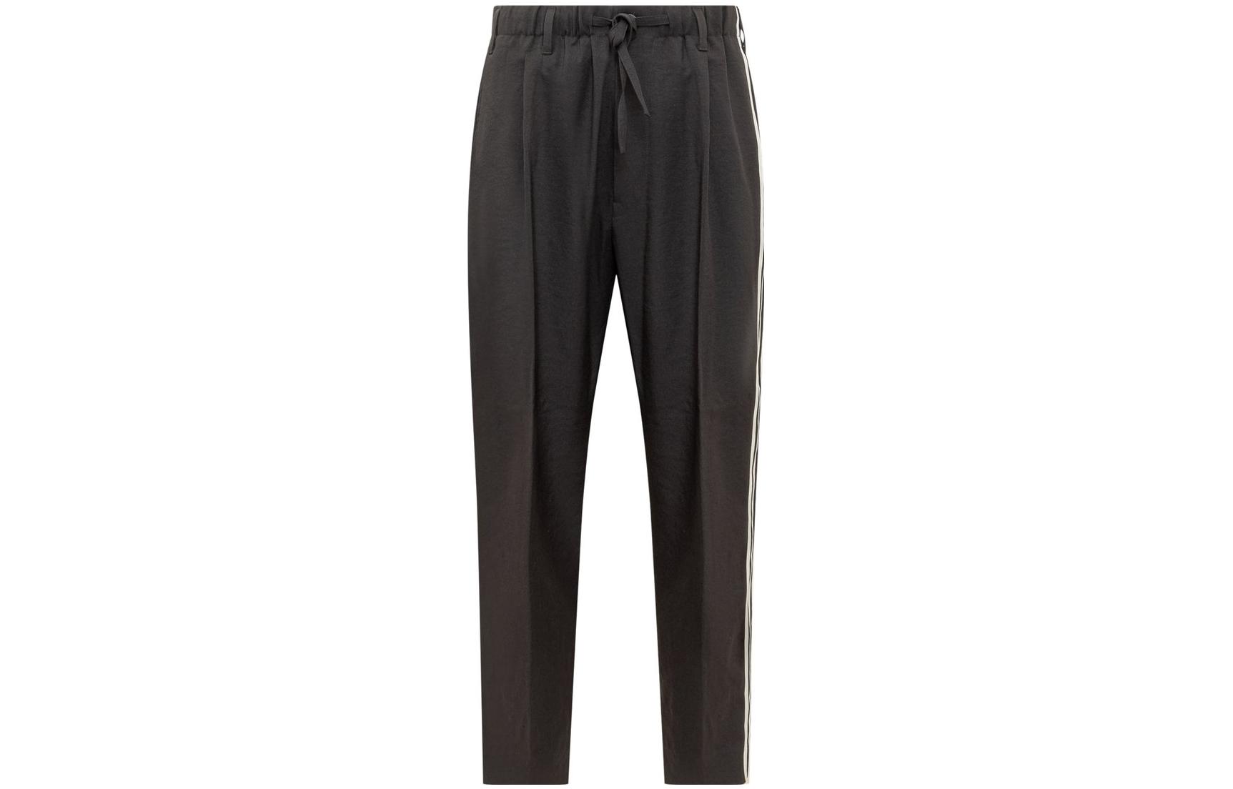 Order Y-3 FW22 스트라이프 와이드 레그 캐주얼 팬츠 유니섹스 블랙 IA1657
