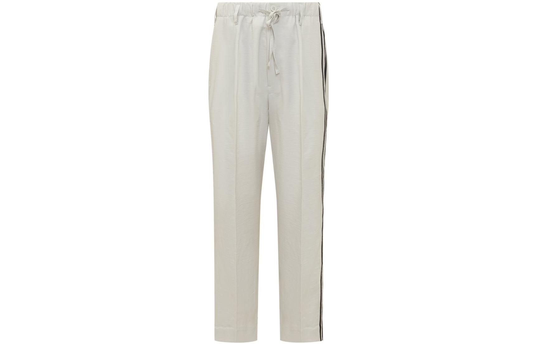Y-3 FW22 Striped Wide-Leg Casual Pants Unisex Grey White IA1656