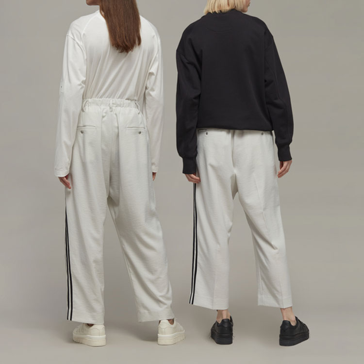 Purchase Y-3 FW22 Striped Wide-Leg Casual Pants Unisex Grey White IA1656