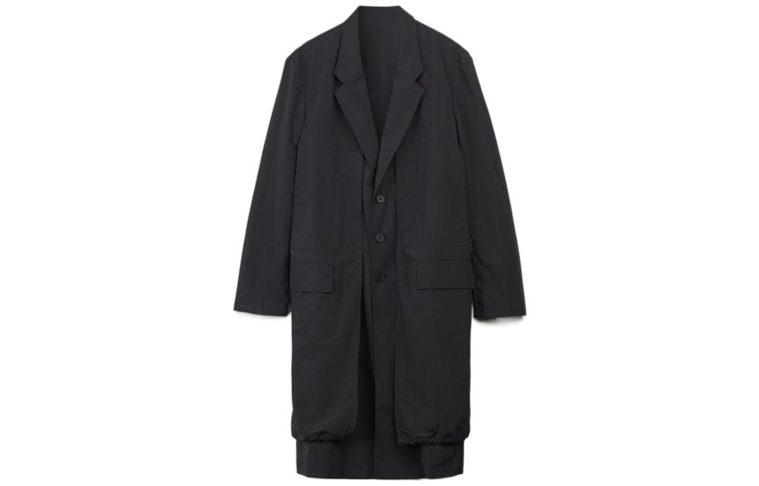 Order Y-3 FW22 男女同款纯色单排扣大衣 黑色 H63051