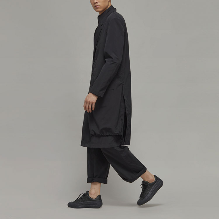 Cheap Y-3 FW22 男女同款纯色单排扣大衣 黑色 H63051