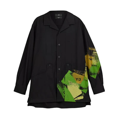 Y-3 FW23 Oversized Single-Breasted Long-Sleeve Shirt Unisex Black IP7948