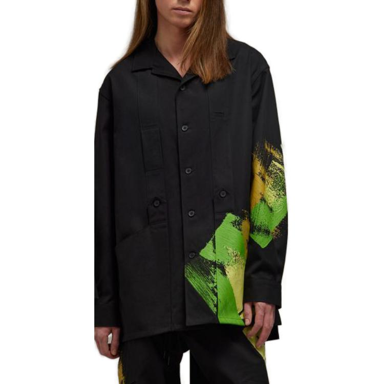 Shop Y-3 FW23 Oversized Single-Breasted Long-Sleeve Shirt Unisex Black IP7948