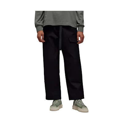 Y-3 FW23 Unisex Black Solid Color Loose Fit Casual Work Pants. IP7949