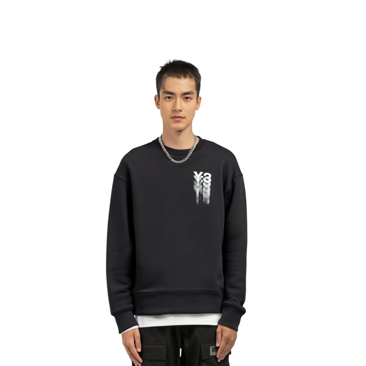 Details for Y-3 GFX Logo印花黑色套頭衛衣 男女通用款 IZ3171