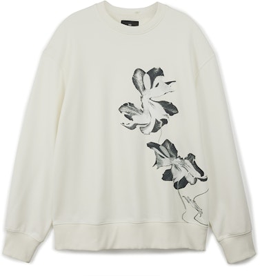 Y-3 GFX FT クルー ホワイト 花柄インクプリント ユニセックス スウェットシャツ. IV7731 Order Y-3 GFX FT クルー ホワイト 花柄インクプリント ユニセックス スウェットシャツ. IV7731