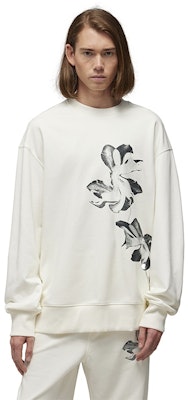 Y-3 GFX FT クルー ホワイト 花柄インクプリント ユニセックス スウェットシャツ. IV7731 Lookbook Y-3 GFX FT クルー ホワイト 花柄インクプリント ユニセックス スウェットシャツ. IV7731