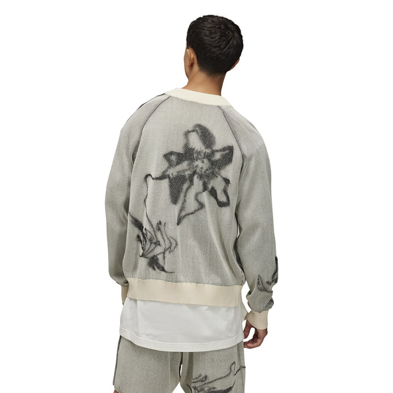 Purchase Y-3 GFX Knit Cardigan Beige Jaket Sweater Kasual Unisex Cetakan. 50-IV5526