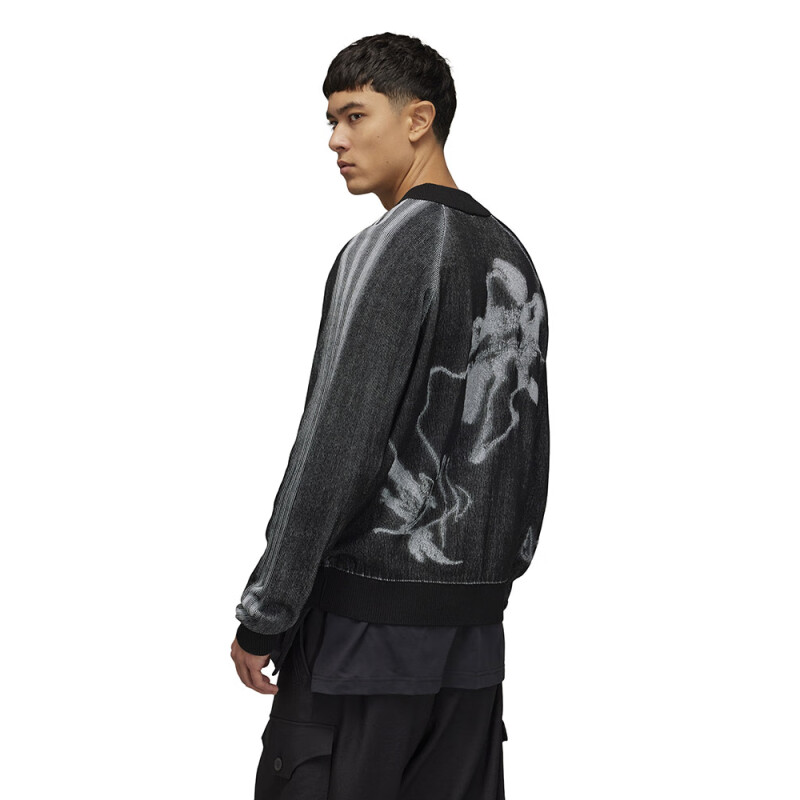 Purchase Y-3 GFX Knit Cardigan Hitam Jaket Sweater Kasual Unisex Berlogokan. IN4336