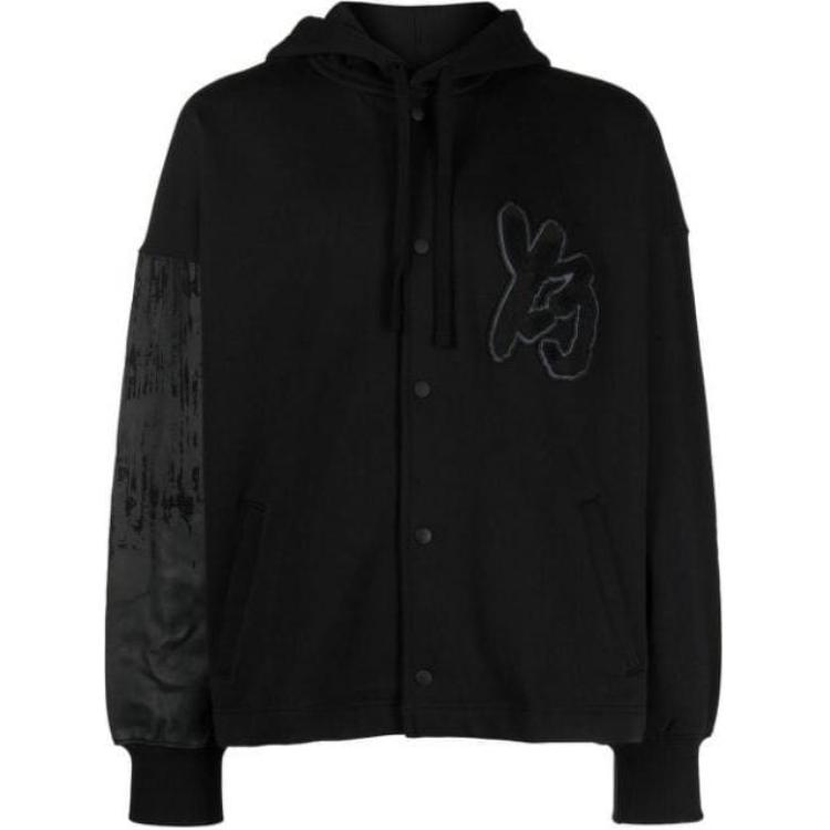 Y-3 GFX Logo Snap Button Hoodie Men’s Black IA3102