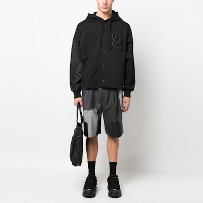 Y-3 GFX Logo Snap Button Hoodie Men’s Black IA3102 Lookbook Y-3 GFX Logo Snap Button Hoodie Men’s Black IA3102