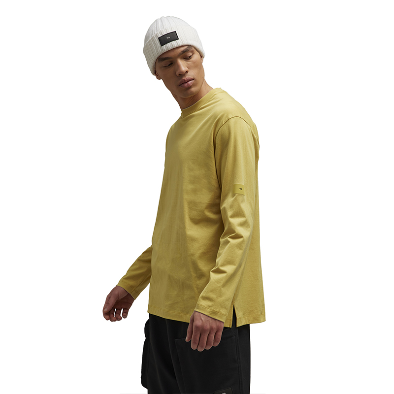 Details for Y-3 GFX ロングスリーブTシャツ イエロー カジュアル ゆったりフィット 綿シャツ IP7709