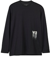 Y-3 GFX LS Tee Logo Print Unisex Long Sleeve T-Shirt Black. IZ3122 Y-3 GFX LS Tee Logo Print Unisex Long Sleeve T-Shirt Black. IZ3122
