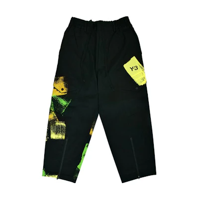 Y-3 GFX WRKWR Black Graffiti Colorblock Streetwear Cargo Pants Unisex IP7950