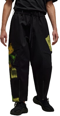 Y-3 GFX WRKWR 黑色塗鴉拼接潮流工裝長褲 男女款 IP7950 Details for Y-3 GFX WRKWR 黑色塗鴉拼接潮流工裝長褲 男女款 IP7950