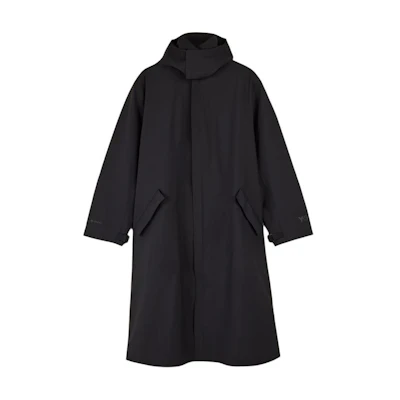 Y-3 GTX Hardshell Coat Black Longline Jacket with Hoodie IW7481