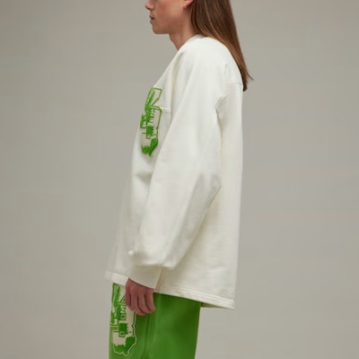 Y-3 Grafik Logo Crewneck Sweater Unisex Putih. IQ2131 Shop Y-3 Grafik Logo Crewneck Sweater Unisex Putih. IQ2131