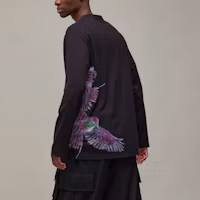 Purchase Y-3 黑色長袖圖案上衣 休閒羅紋動物印花T恤 IX5037