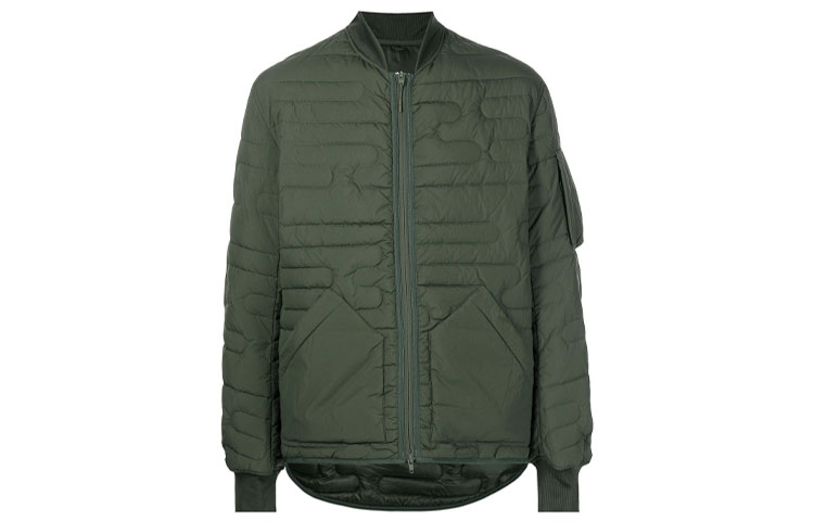 Y-3 Green Insulated Flight Jacket with Minimalist Design HB3469