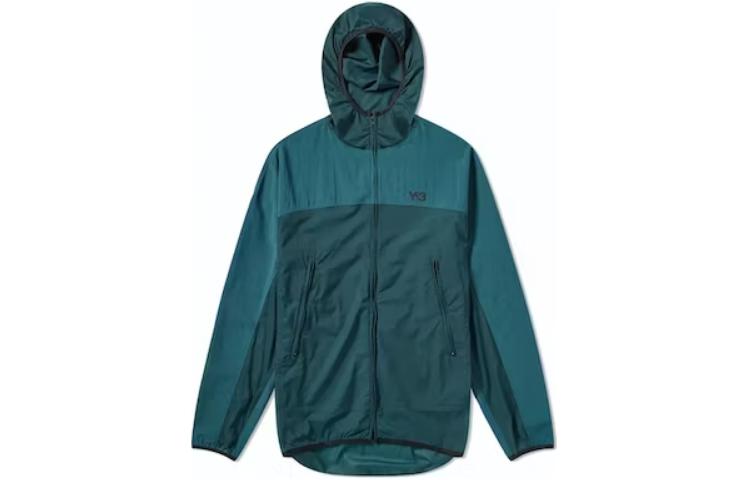 Y-3 Green Patchwork Zip-Up Hoodie Jacket Unisex DY7323