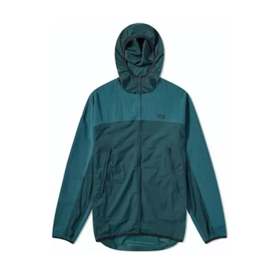 Y-3 Green Patchwork Zip-Up Hoodie Jacket Unisex DY7323