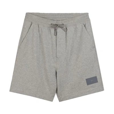 Y-3 Grey Straight-Cut Casual Shorts with Logo Patch IB4792