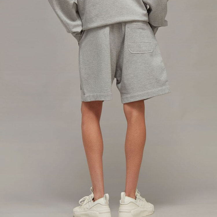 Purchase Y-3 Grey Straight-Cut Casual Shorts with Logo Patch IB4792