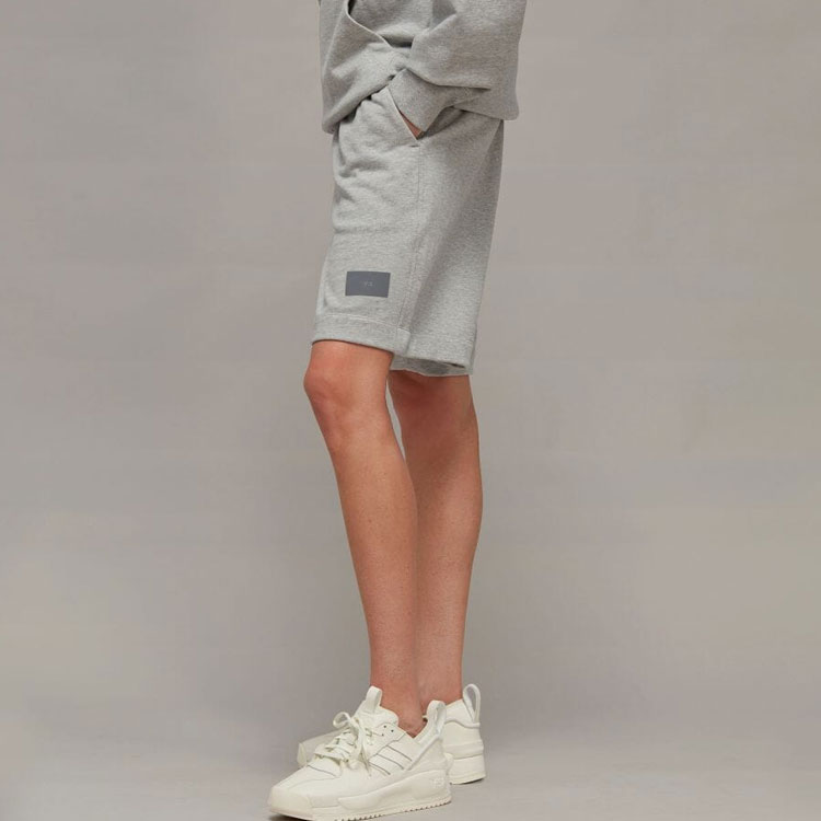 Details for Y-3 Grey Straight-Cut Casual Shorts with Logo Patch IB4792