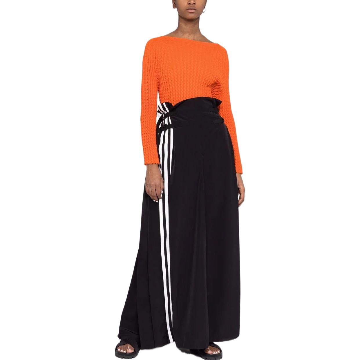 Lookbook Y-3 High-Waisted Long Skirt Black with Three Stripes Design HG8550